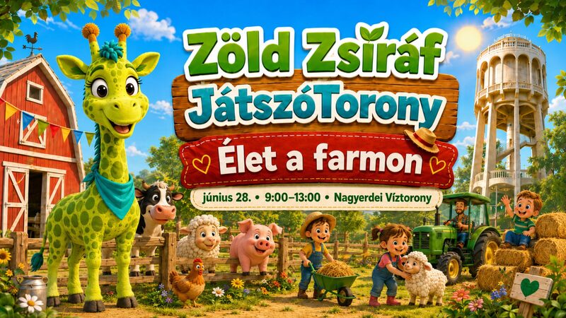 Zöld Zsiráf JátszóTorony – Élet a farmon